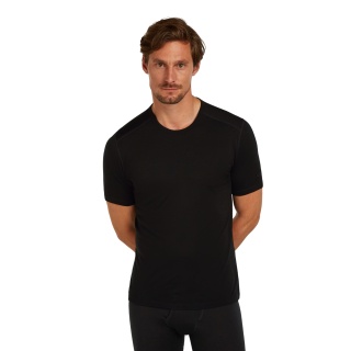 Icebreaker Unterwäsche Tshirt 200 Oasis SS Crewe enganliegend (Merinowolle) schwarz Herren